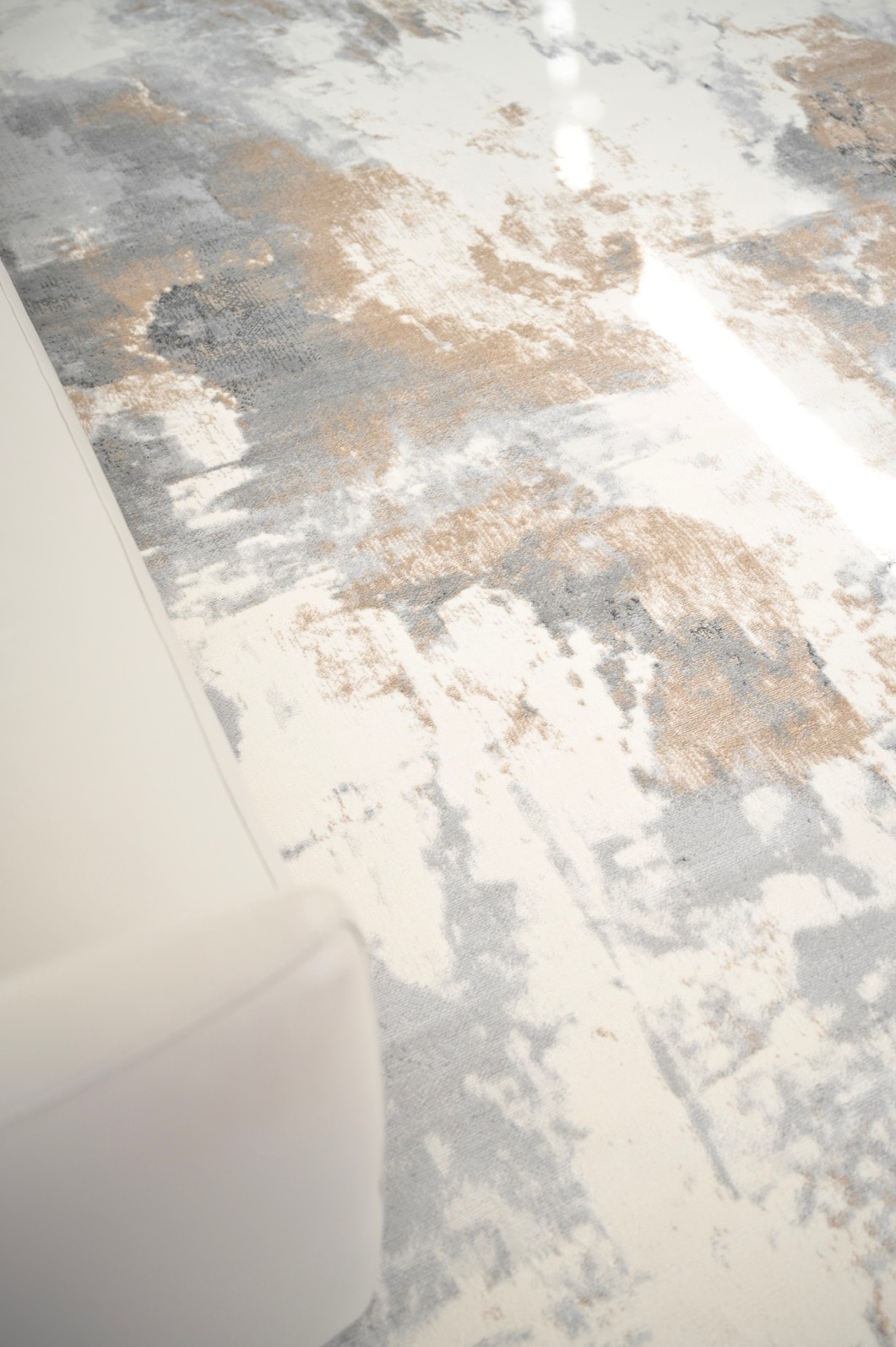 Tapete de Sala 300x400 Sharm Marmorizado Cinza