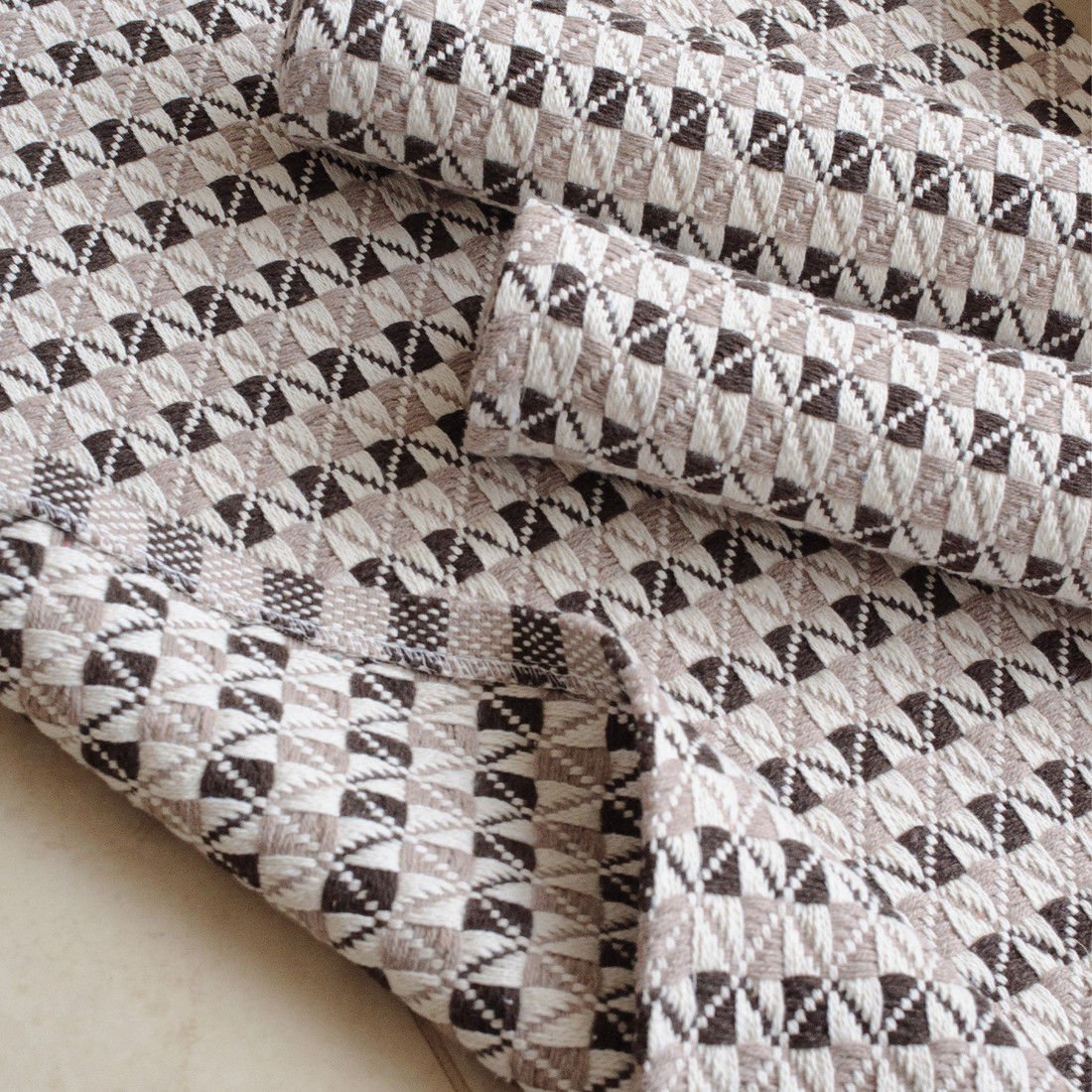 Kit de Cozinha 3 Peças Algodão Marrocos Marrom e Bege Kit de Cozinha 3 Peças Algodão Marrocos Marrom e Bege