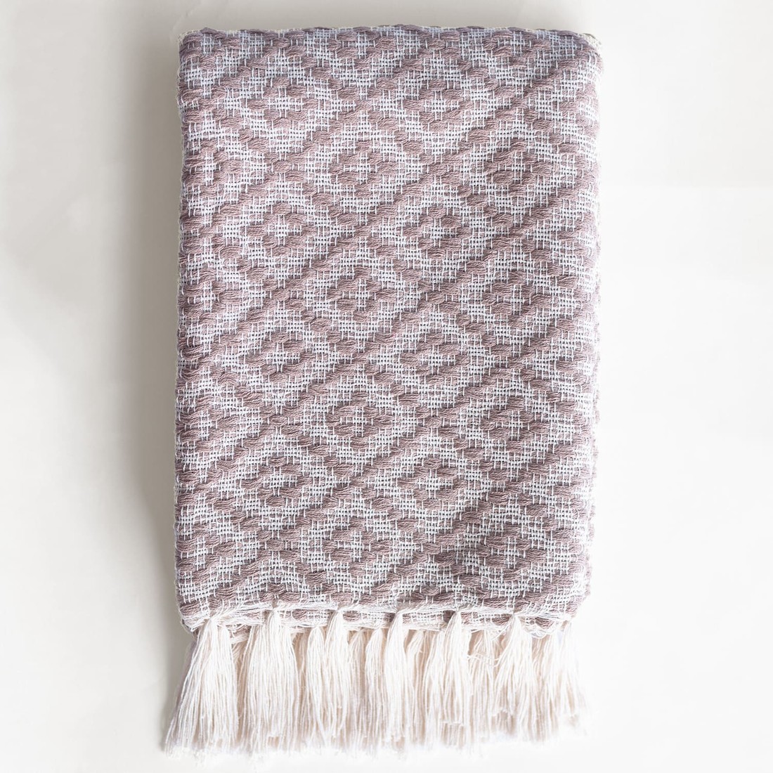 Manta De Sofá Artesanal Florença 1,20m x 1,80m Pó de Arroz