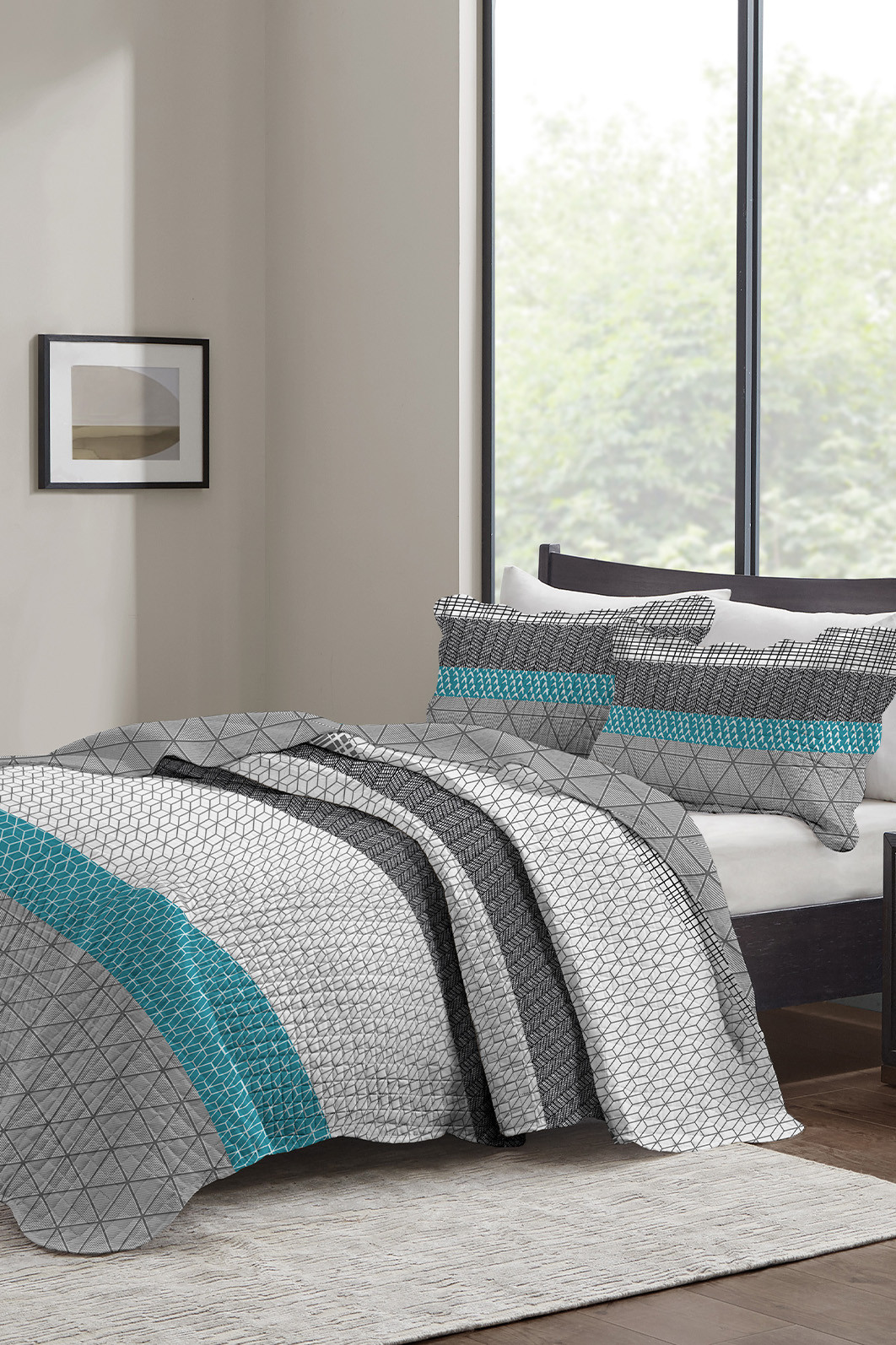 Kit Cobre Leito Colcha Solteiro 2 Peças Boutis Estampada Dupla Face -  Bristol