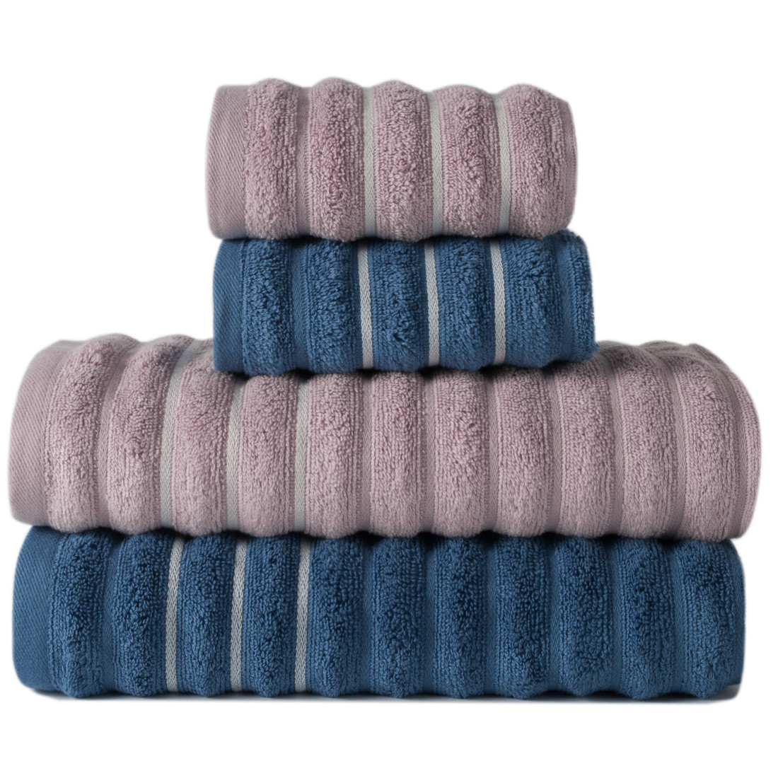 Jogo de Toalha 4 Peças Wave - Azul e Azaleia Jogo Banhão Jogo de Toalha 4 Peças Wave - Azul e Azaleia Jogo Banhão