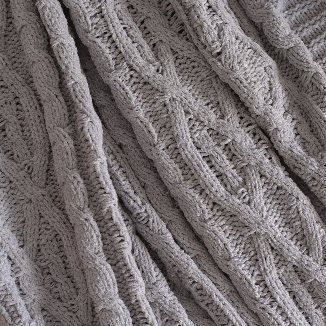 Manta Decorativa Tricot 127x152cm Loren Cinza