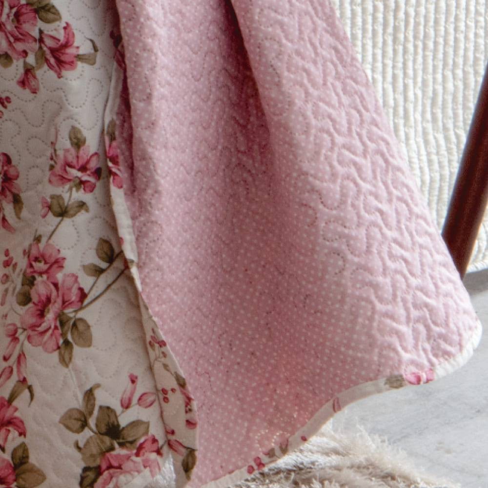 Kit  Cobre-leito Casal Bouti Microfibra Ultrasonic Estampada 2,20 x 2,40 m + 2 Porta-travesseiros - Lili