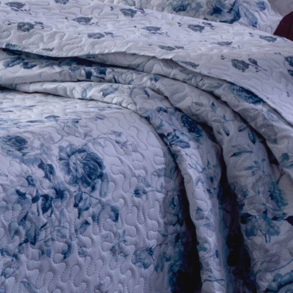 Kit 1 Cobre-leito Casal Bouti Microfibra Ultrasonic Estampada 2,20 x 2,40 m + 2 Porta-travesseiros - Gio