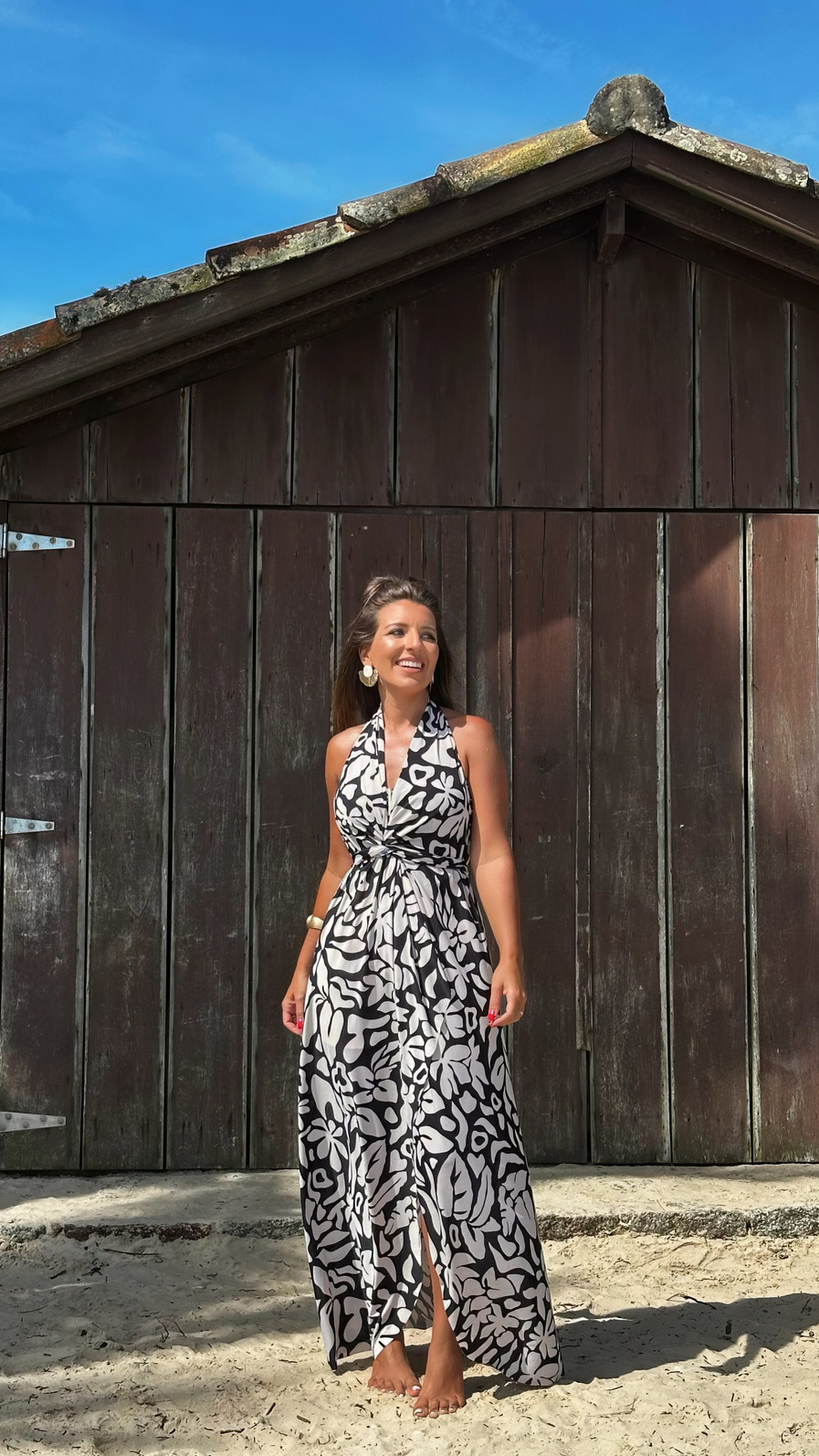 Saída 1001 formas floral preto e off