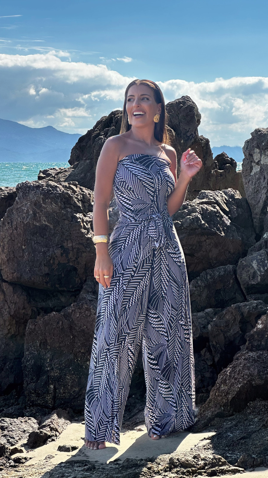 Conjunto calça macacão cordas preta