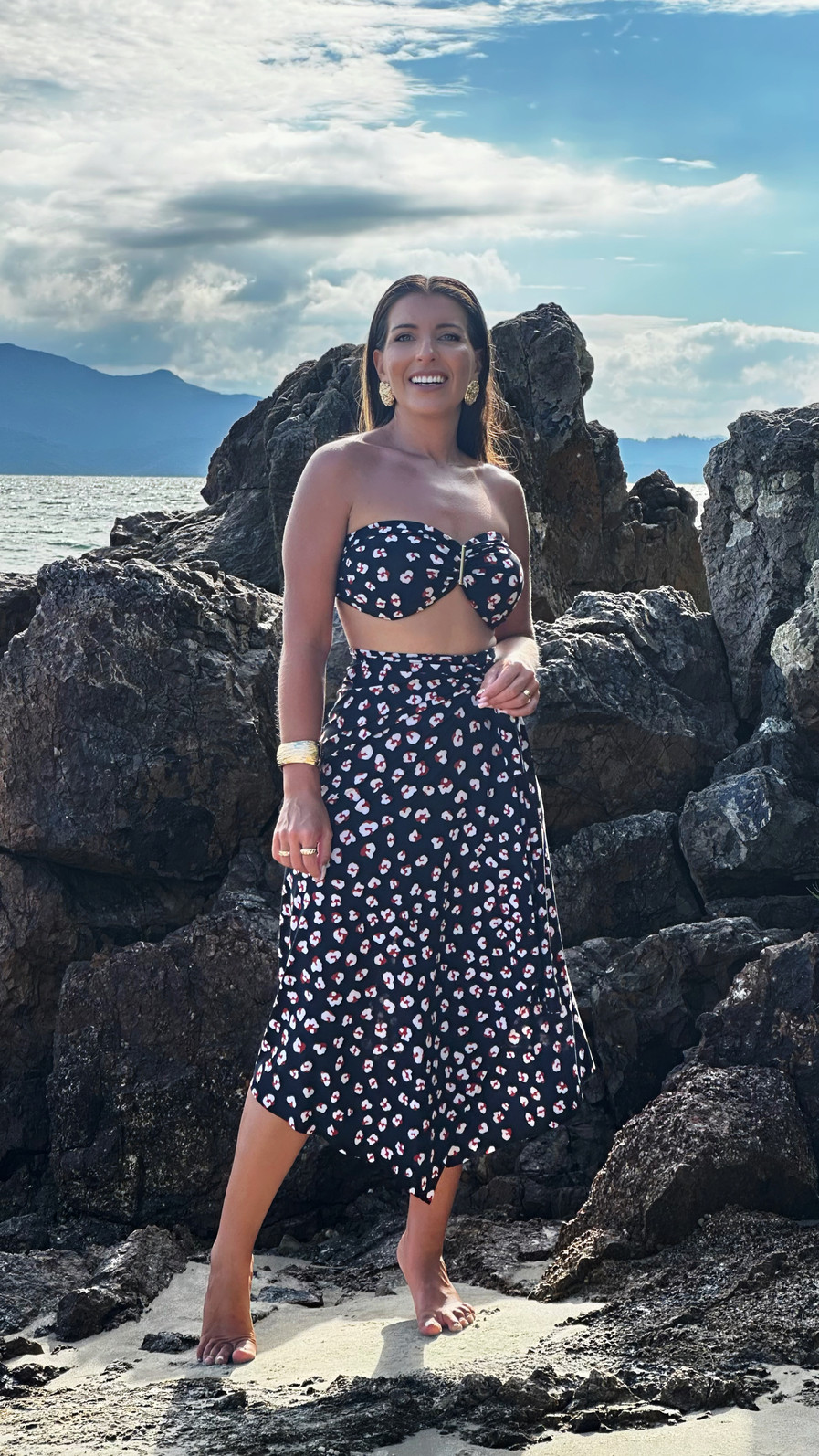 conjunto saída 1001 formas curta onça preta