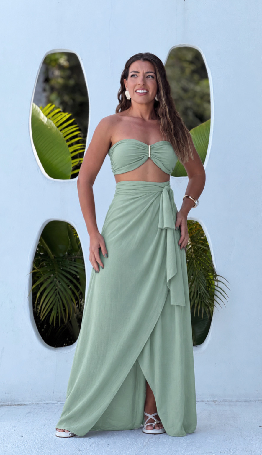 Conjunto saída 1001 formas verde camomila Conjunto saída 1001 formas verde camomila