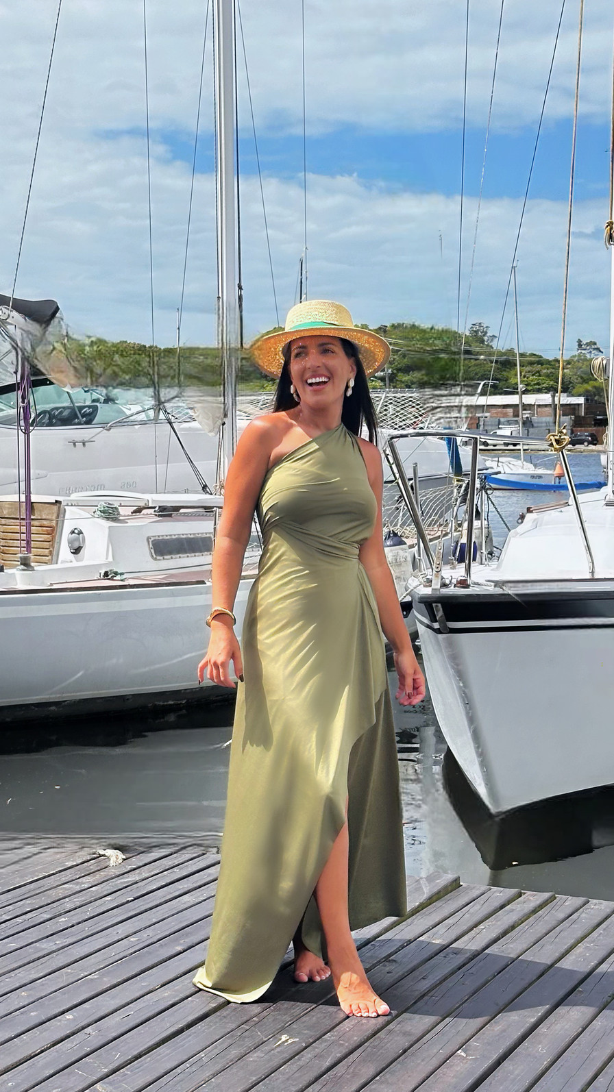 Saída 1001 formas longa verde militar