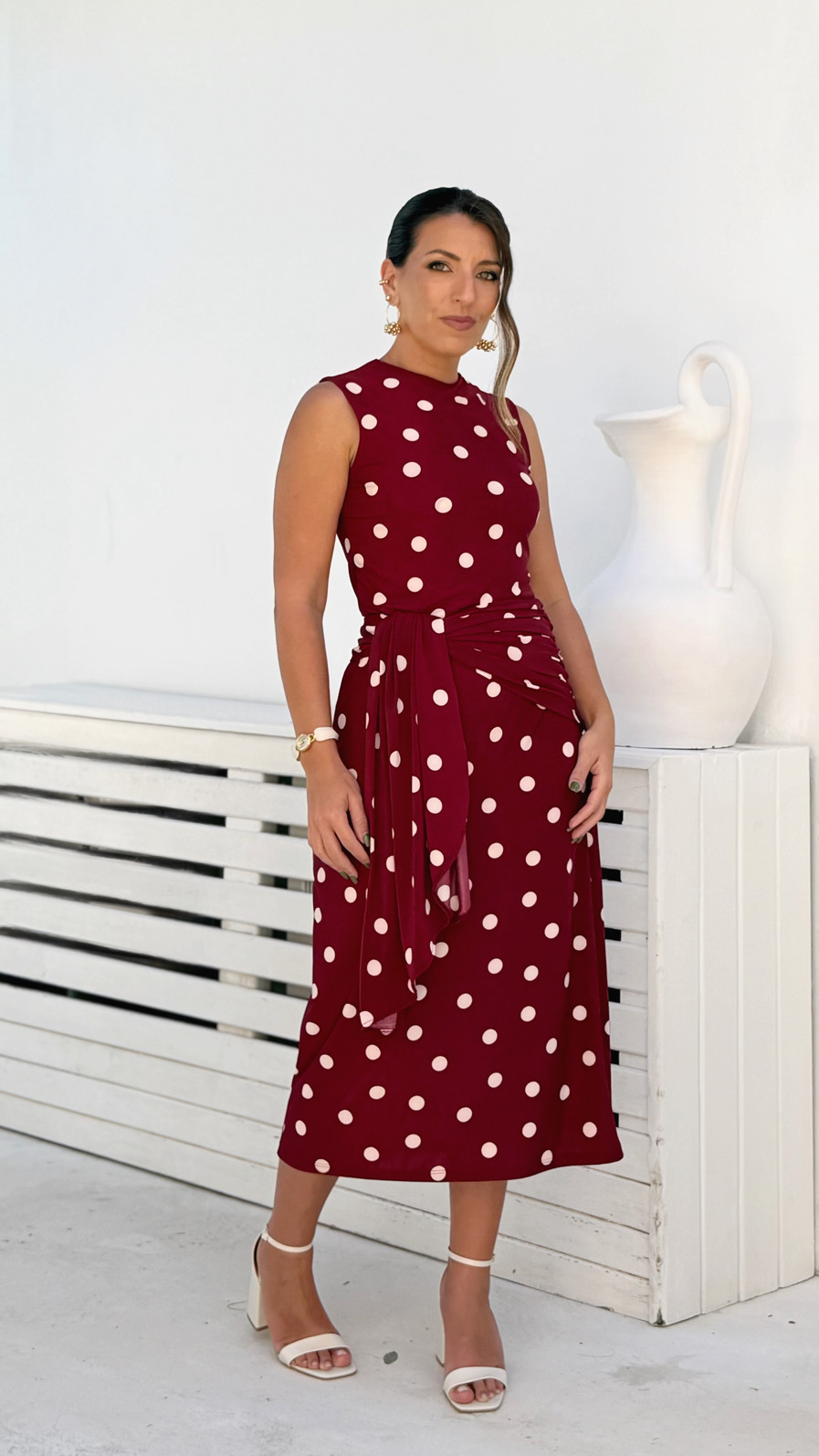 Vestido amore poá bordô Vestido amore poá bordô