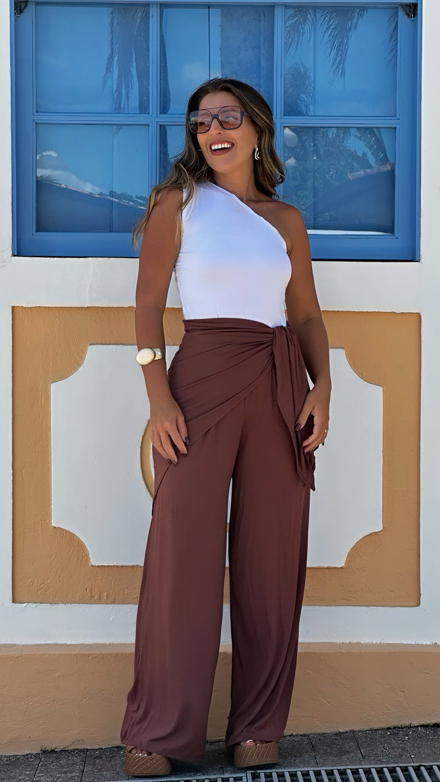 Calça lenço marrom Calça lenço marrom