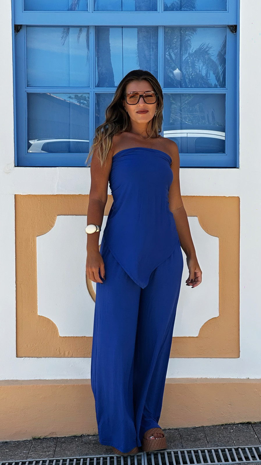 Calça lenço azul Calça lenço azul