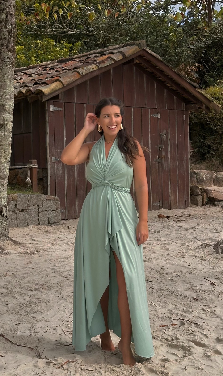 Saída 1001 formas longa verde menta