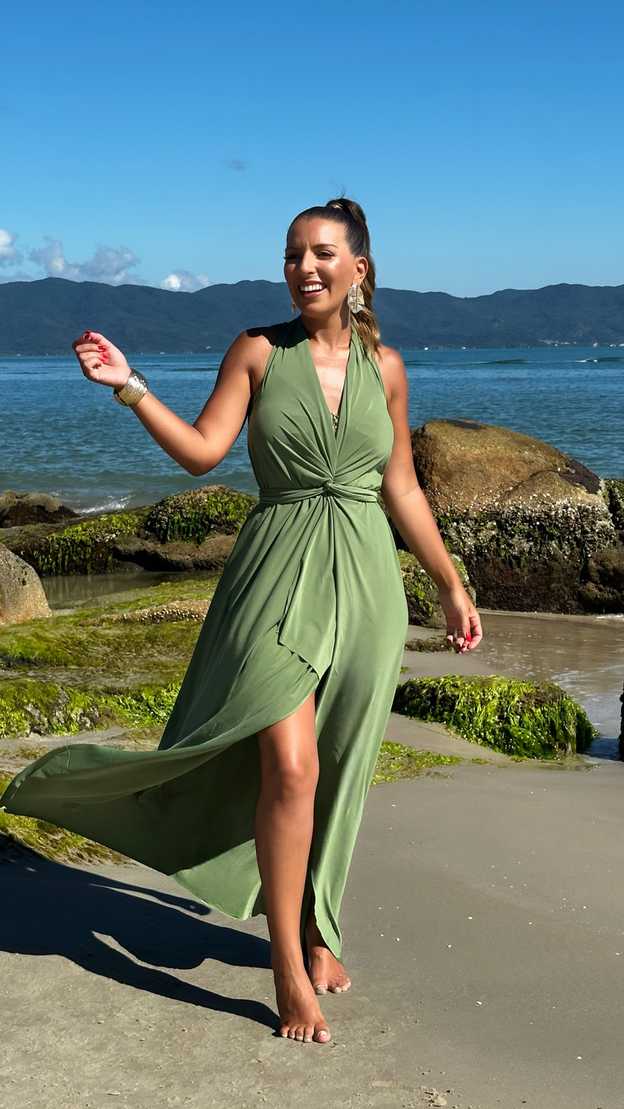 KIT saída 1001 formas longa verde oliva