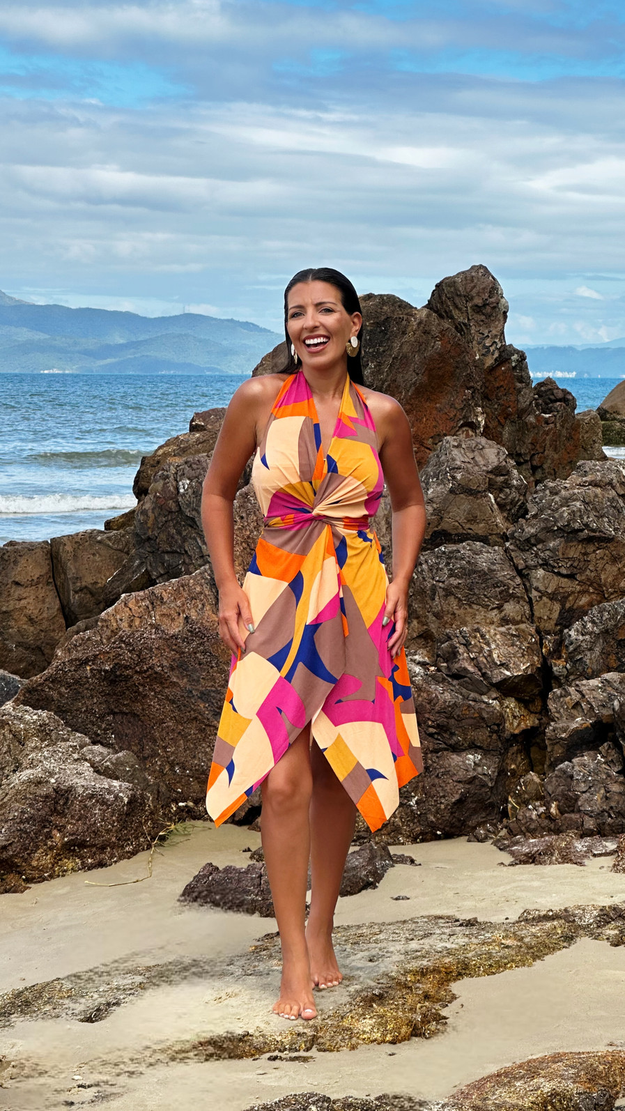 conjunto saída 1001 formas curta tropicália rosa