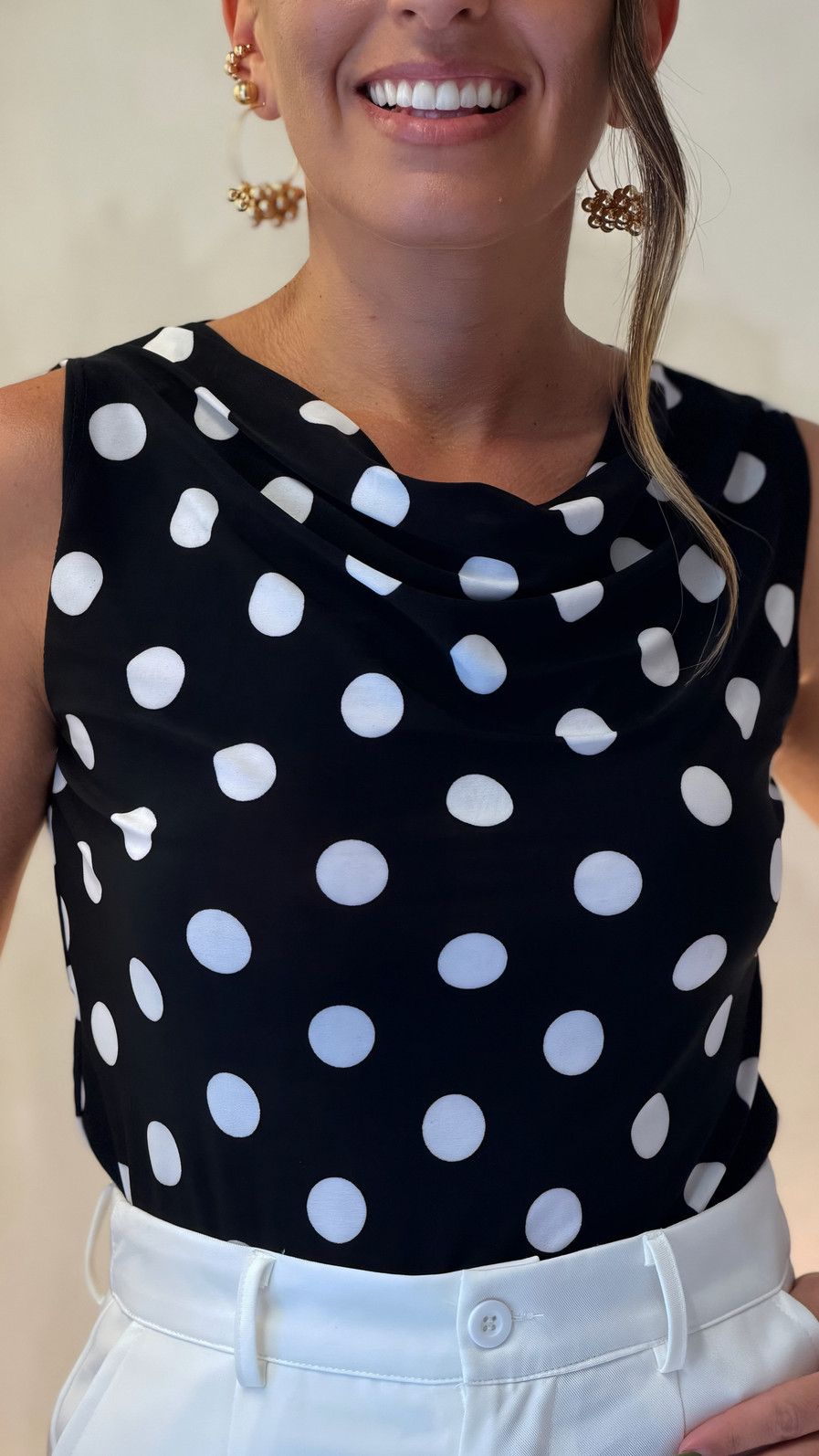 Blusa Gola Boba poá preto Blusa Gola Boba poá preto