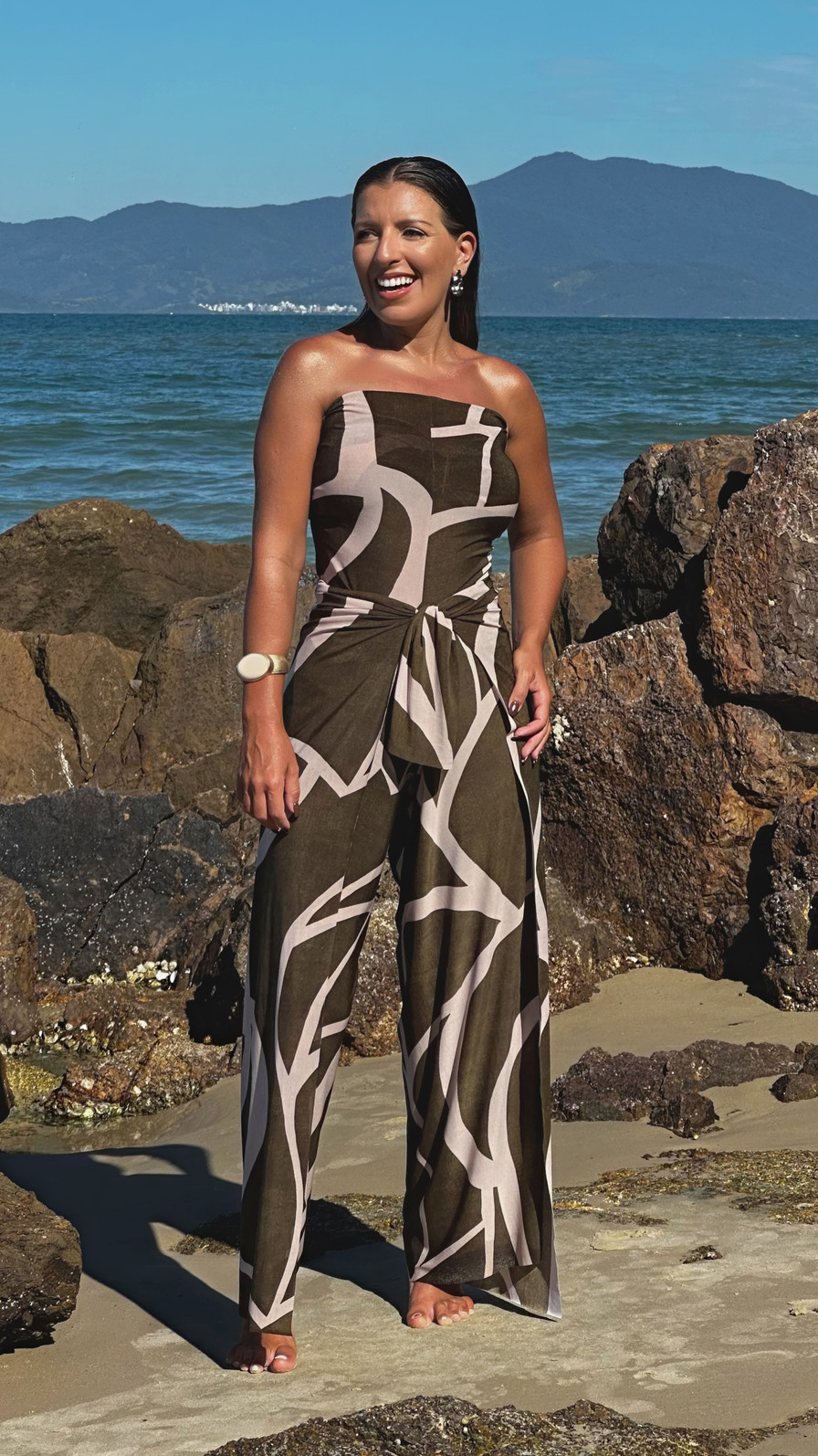 Calça macacão rocha marinha Calça macacão rocha marinha