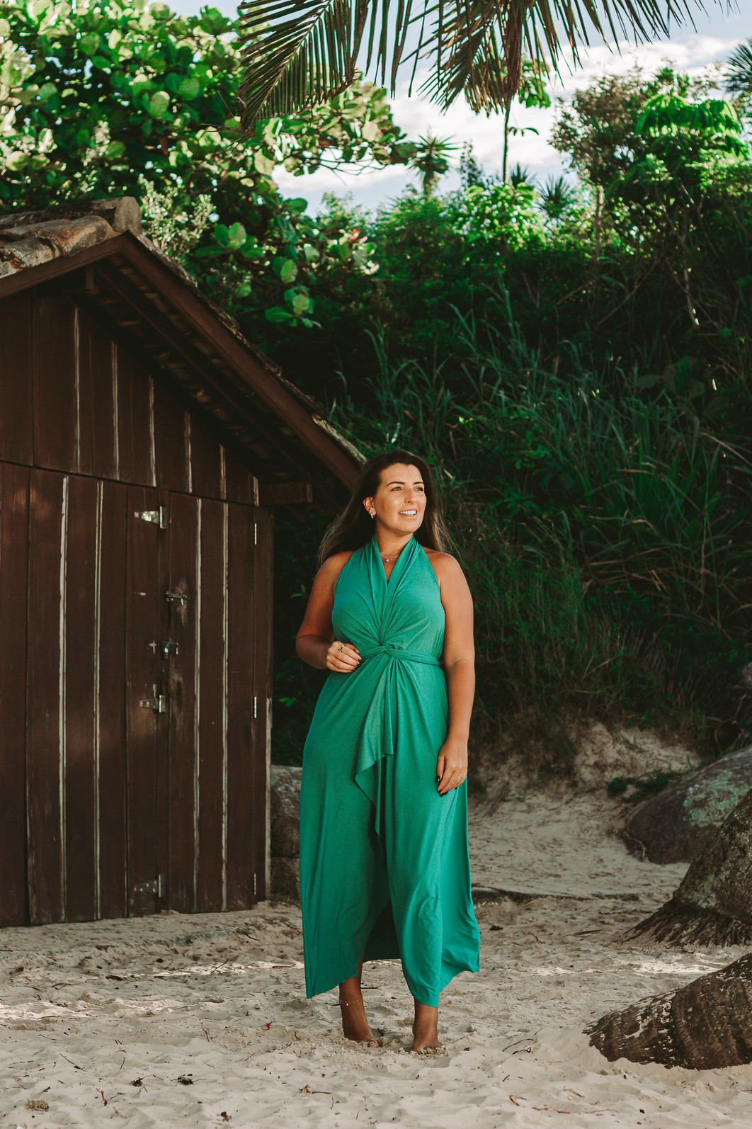 Saída 1001 formas longa verde jade Saída 1001 formas longa verde jade