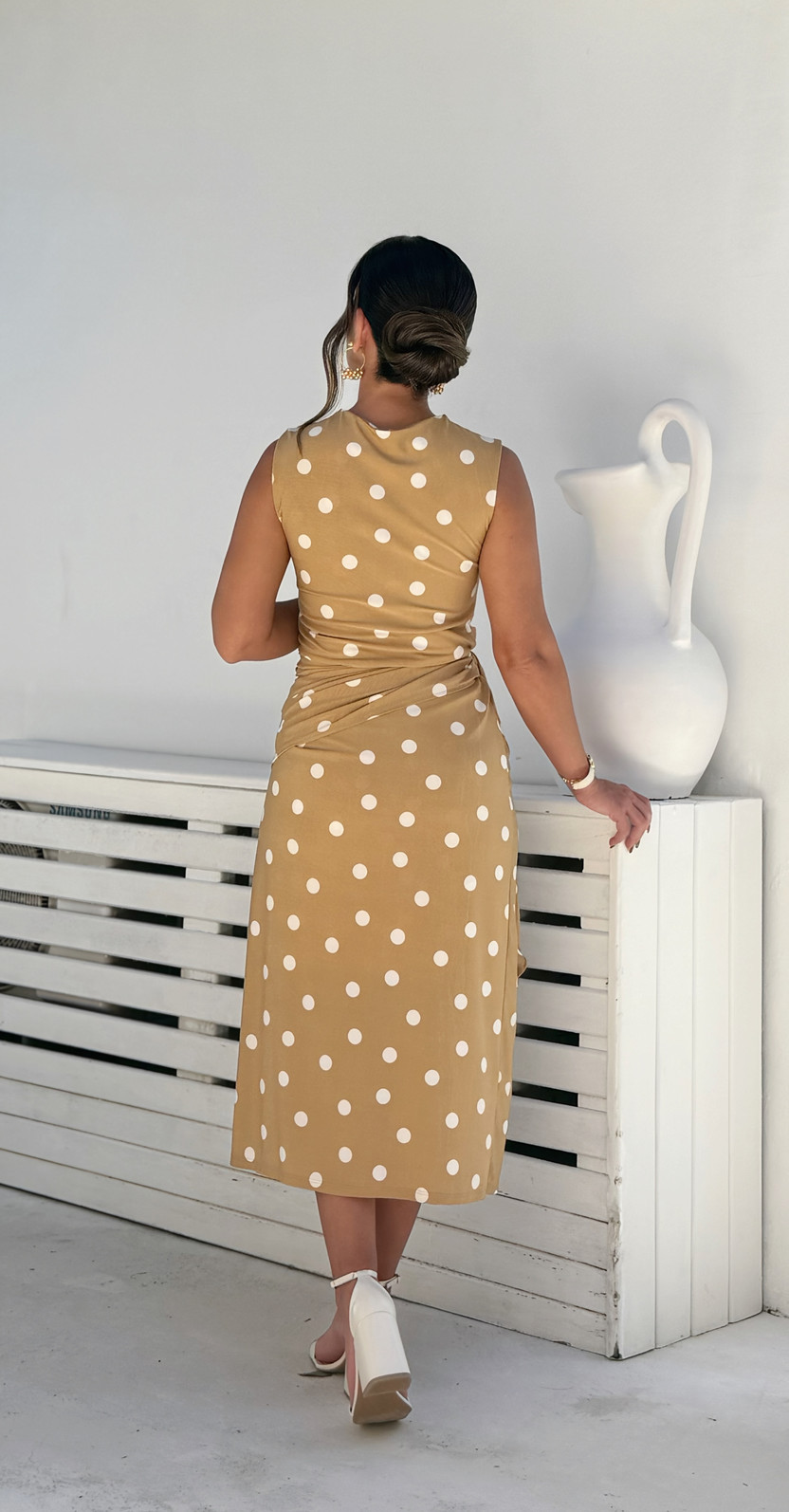 Vestido amore poá bege Vestido amore poá bege