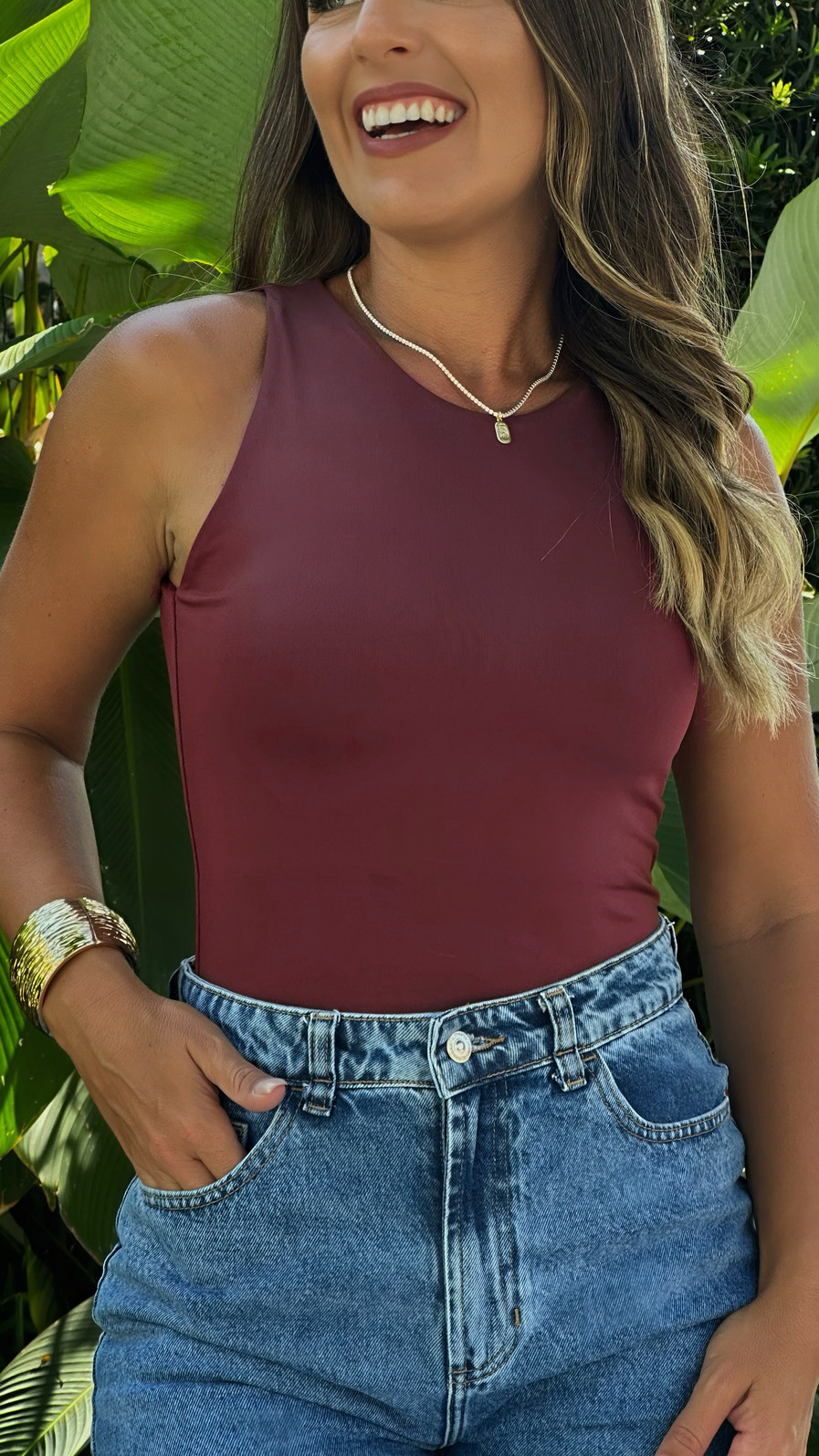 Blusa regatinha bordô