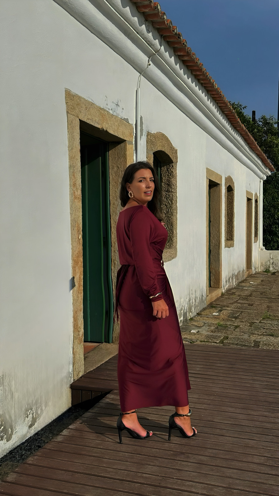 Vestido Grécia outono bordô Vestido Grécia outono bordô