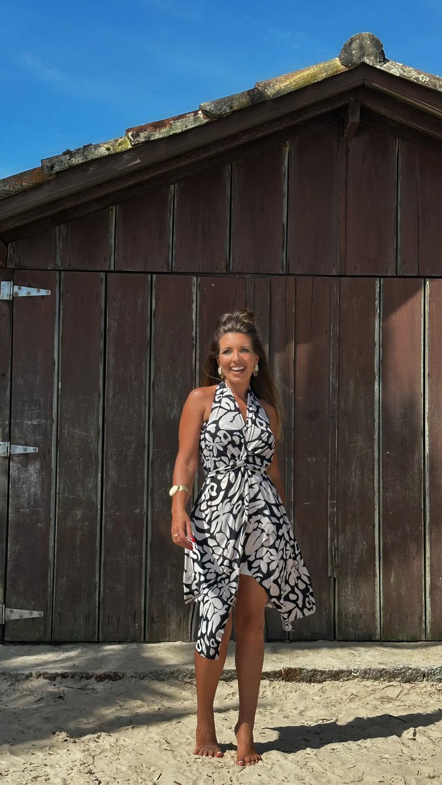 conjunto saída 1001 formas  floral preto e off