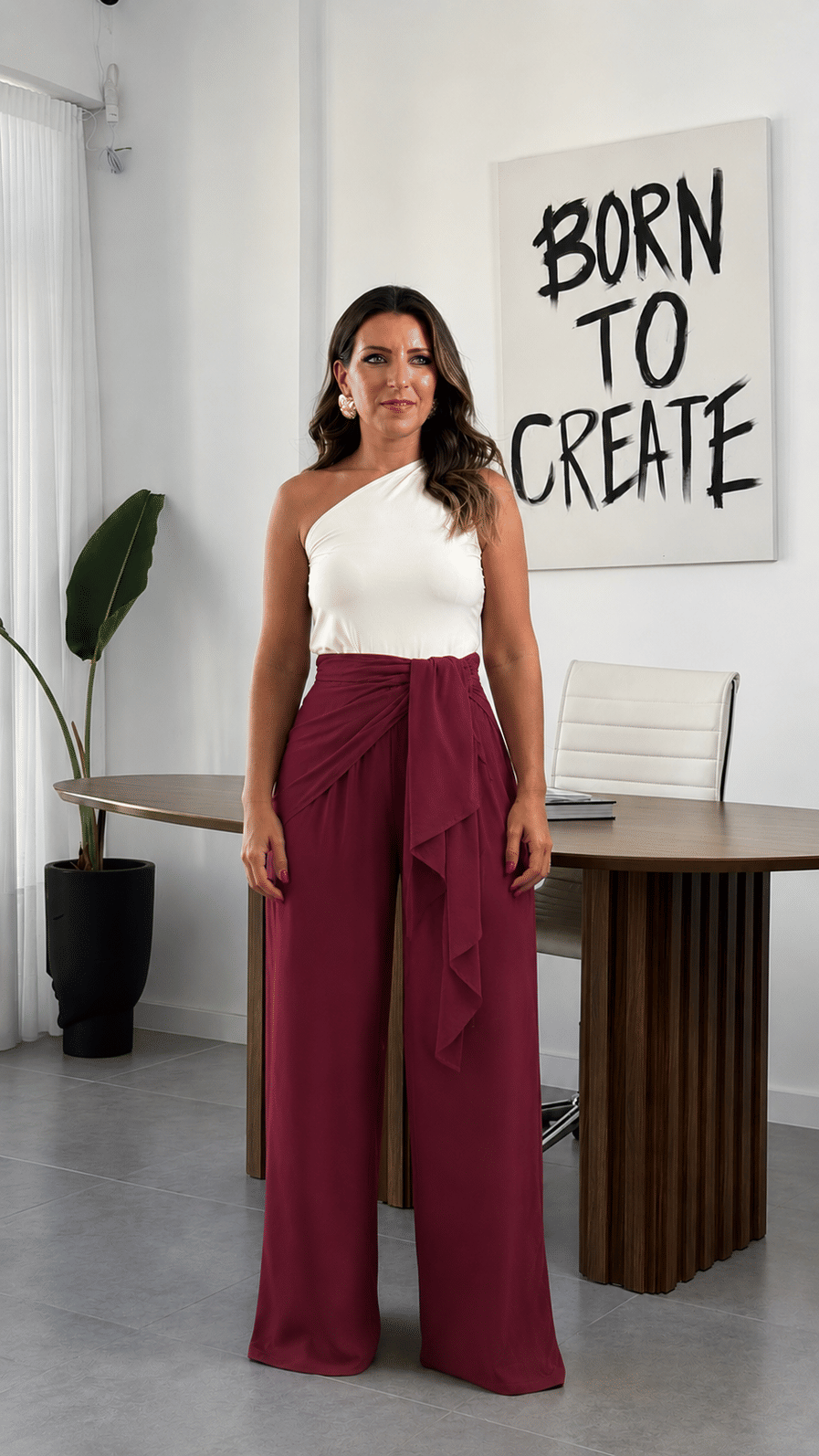 Calça lenço bordô Calça lenço bordô