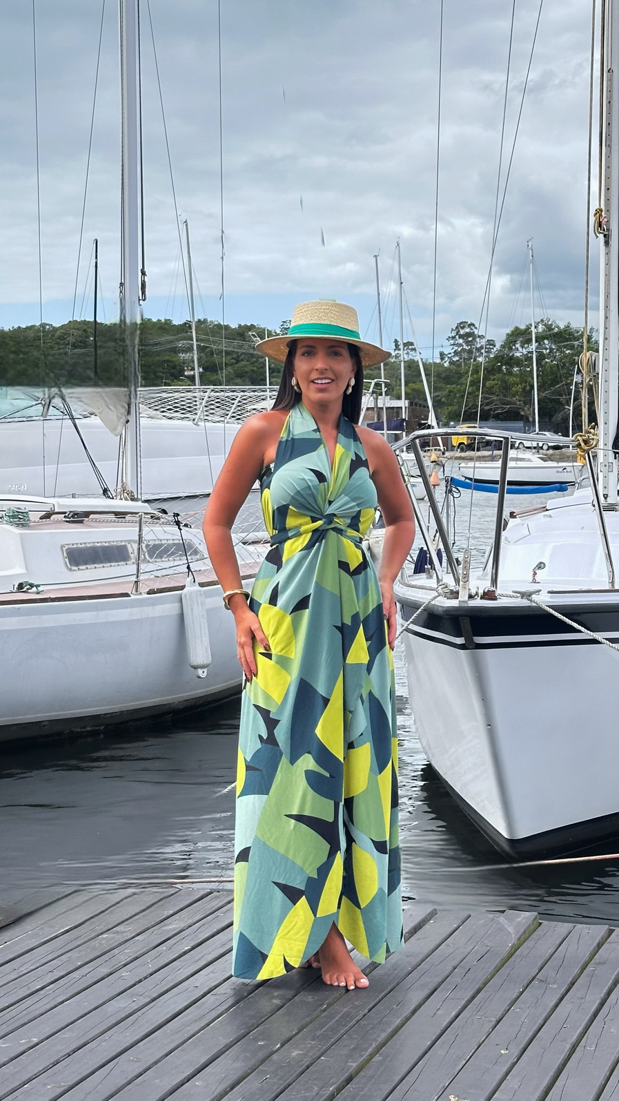 Saída 1001 formas longa tropicália verde