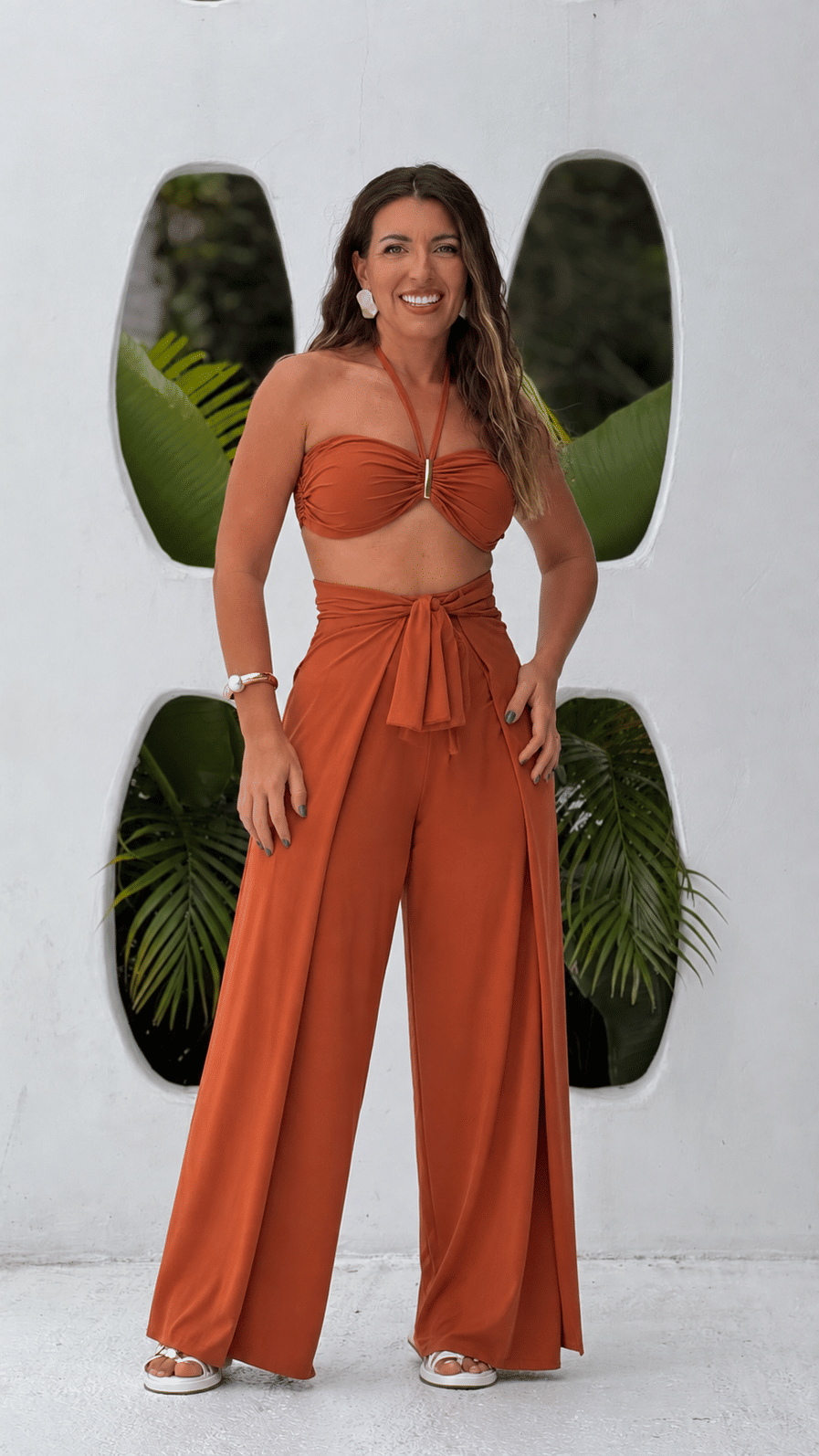 Conjunto calça & macacão ferrugem Conjunto calça & macacão ferrugem