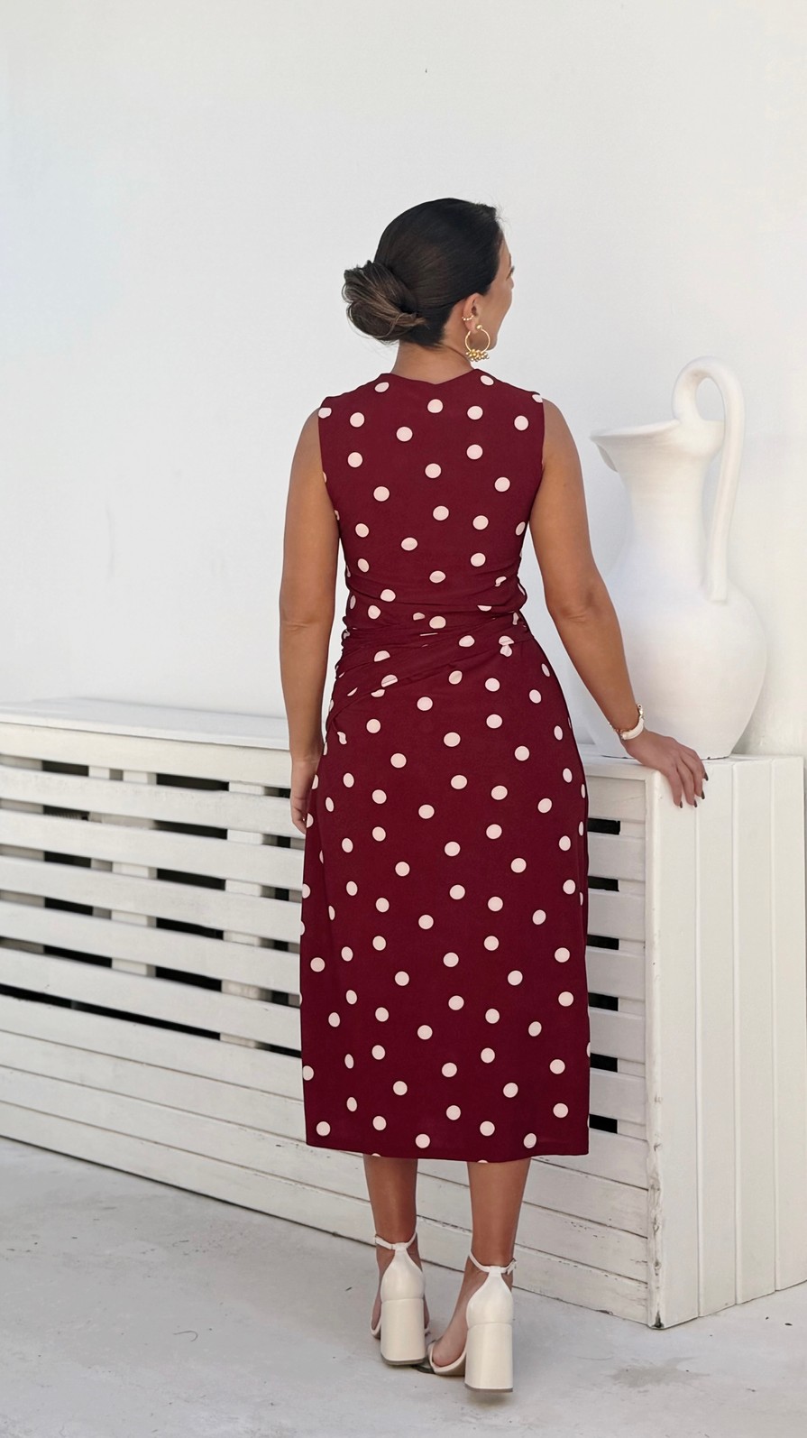 Vestido amore poá bordô Vestido amore poá bordô