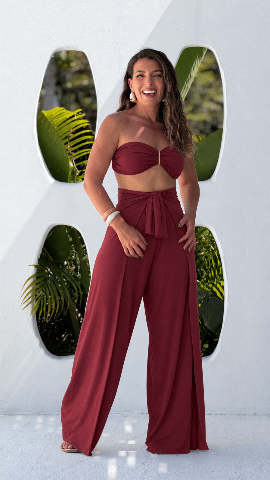 Conjunto Calça & Macacão Bordô