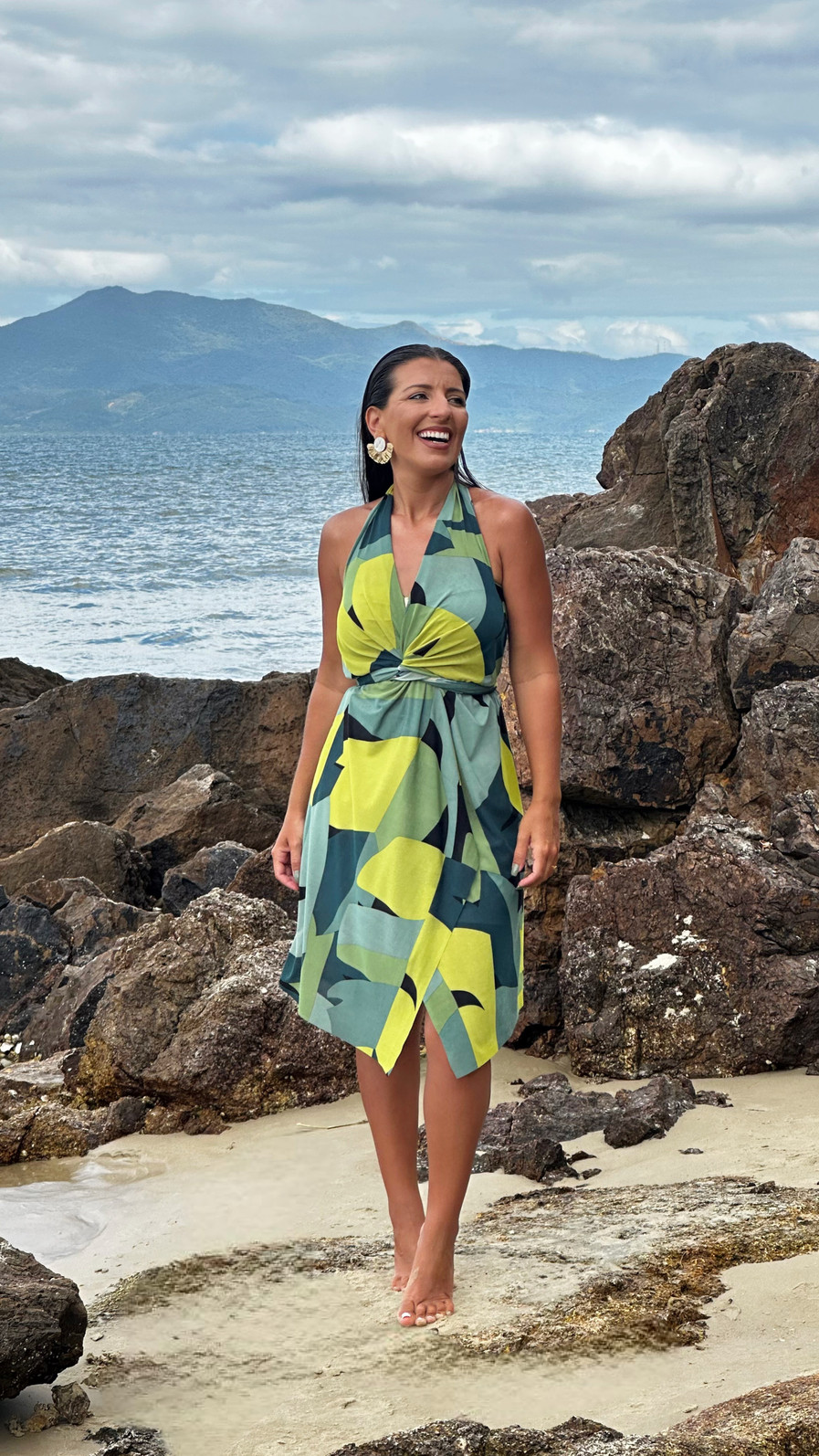 conjunto saída 1001 formas curta tropicália verde