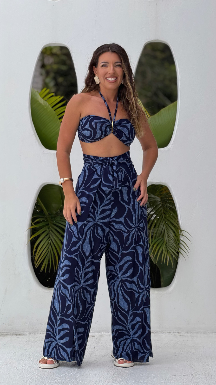 Conjunto calça macacão Jardim celeste Conjunto calça macacão Jardim celeste