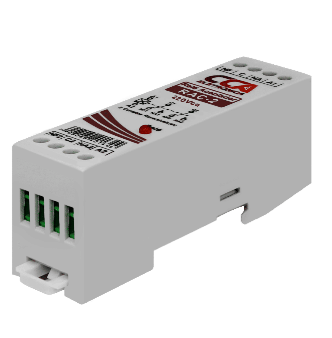 Relé Acoplador Interface 220V com 2 Contatos Reversíveis Relé Acoplador Interface 220V com 2 Contatos Reversíveis