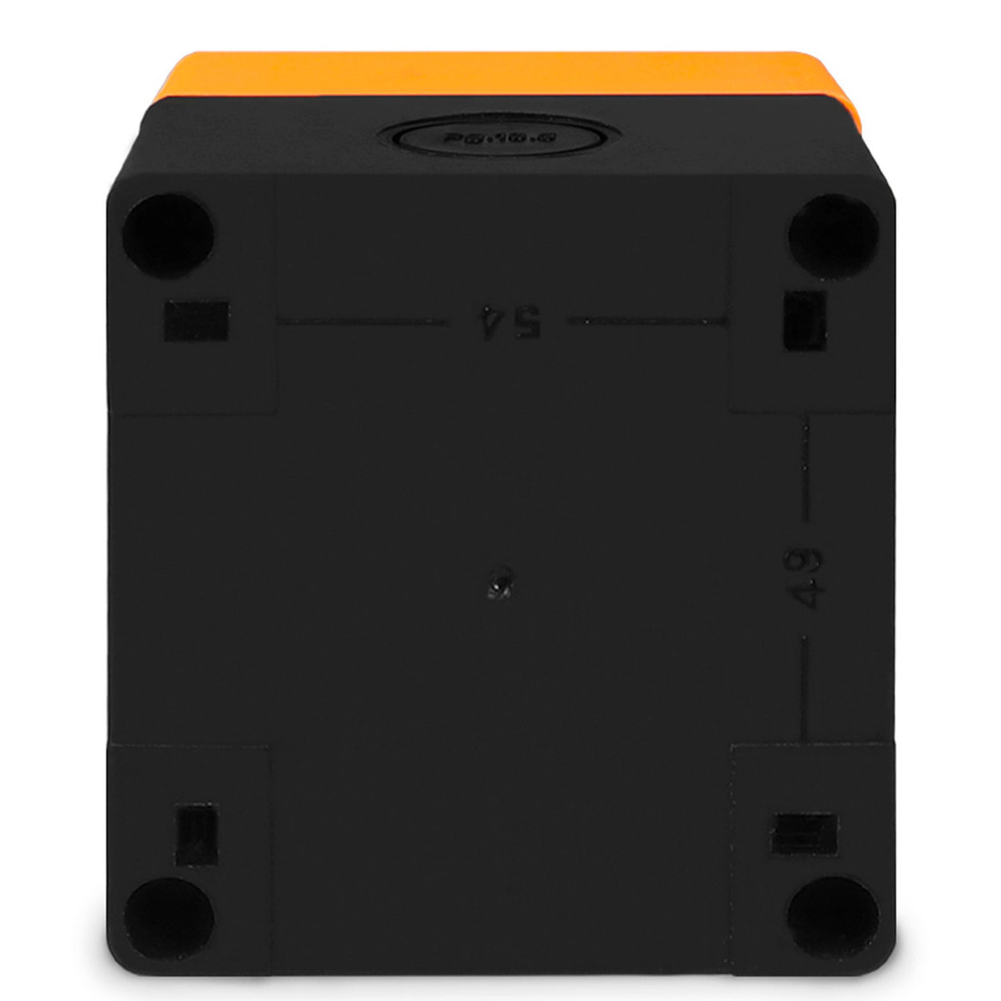 Botoeira Emergência Botão 1NF com Proteção Guarda Alta e Caixa Amarela Sobrepor