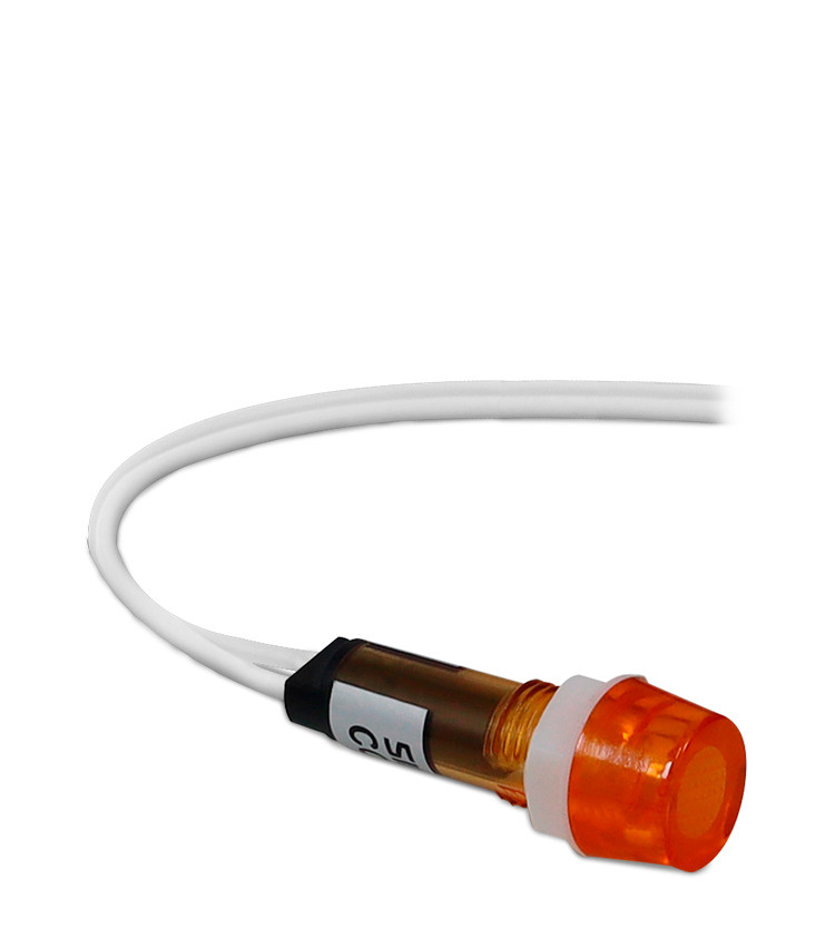 Sinaleiro LED Amarelo 110V-220V Padrão 9mm - Tipo "Olho de Boi"