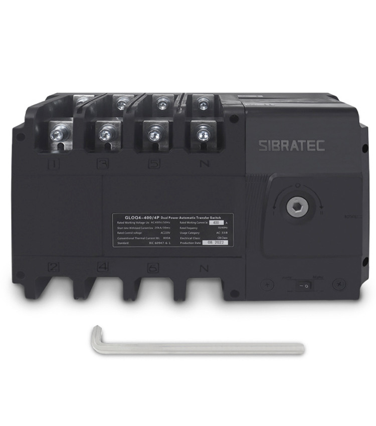 Chave de Transferência Automática 400A 4 Polos Rede Gerador sem Carga - GLOQ4-400/4P