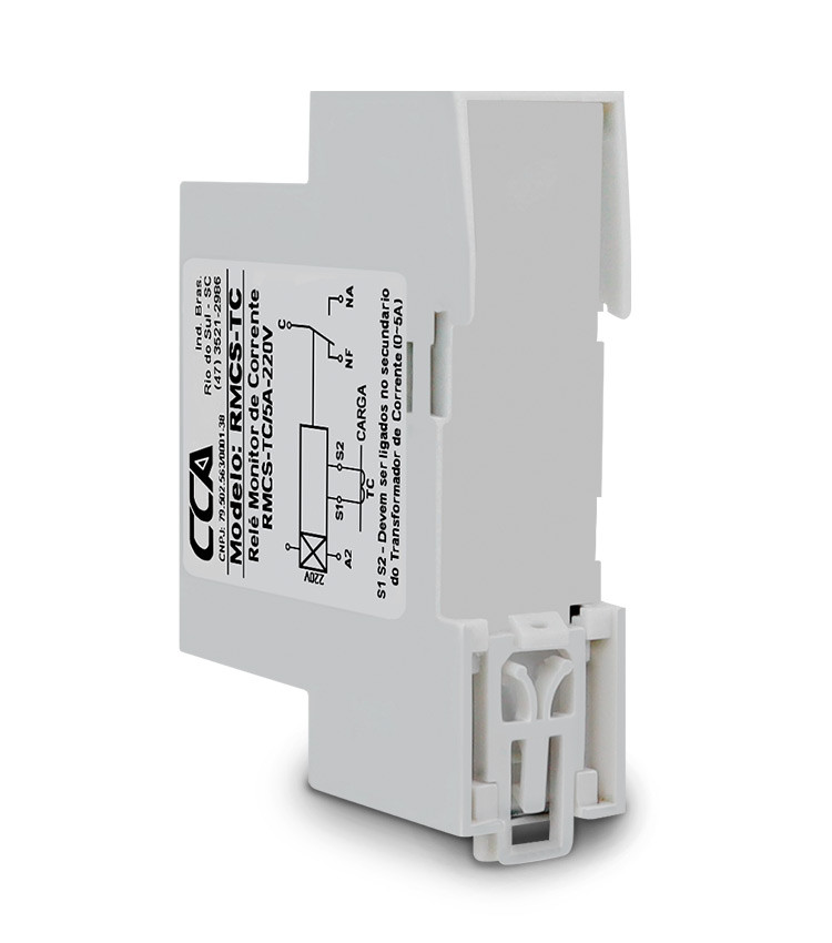 Relé Monitor de Corrente 220V com Entrada para TC /5A Ajustável - RMCS Relé Monitor de Corrente 220V com Entrada para TC /5A Ajustável - RMCS