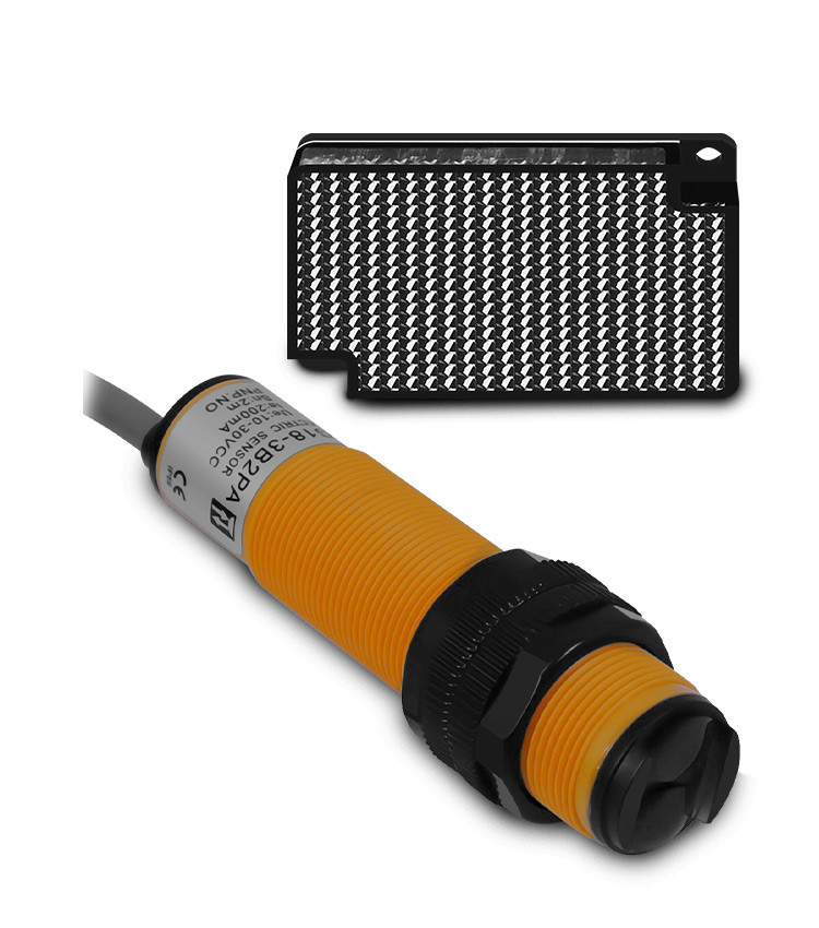 Sensor Fotoelétrico Difuso 18mm PNP-NA 10-30V Range 2m com 3 Fios - G18-3B2PA Sensor Fotoelétrico Difuso 18mm PNP-NA 10-30V Range 2m com 3 Fios - G18-3B2PA