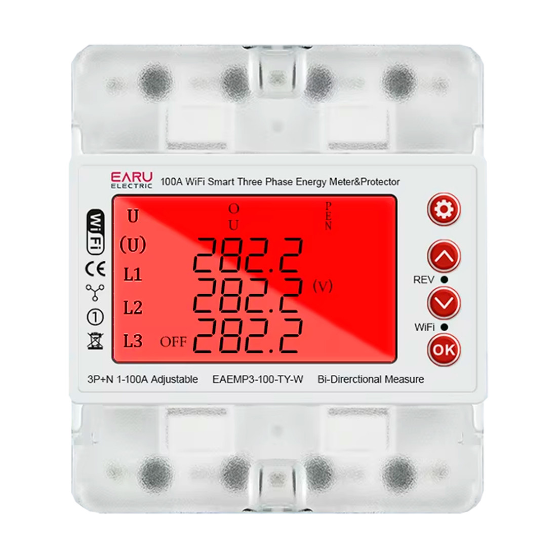 Medidor Energia Kwh Bidirecional Trifásico 100a 110/220/380v Wifi Aplicativo