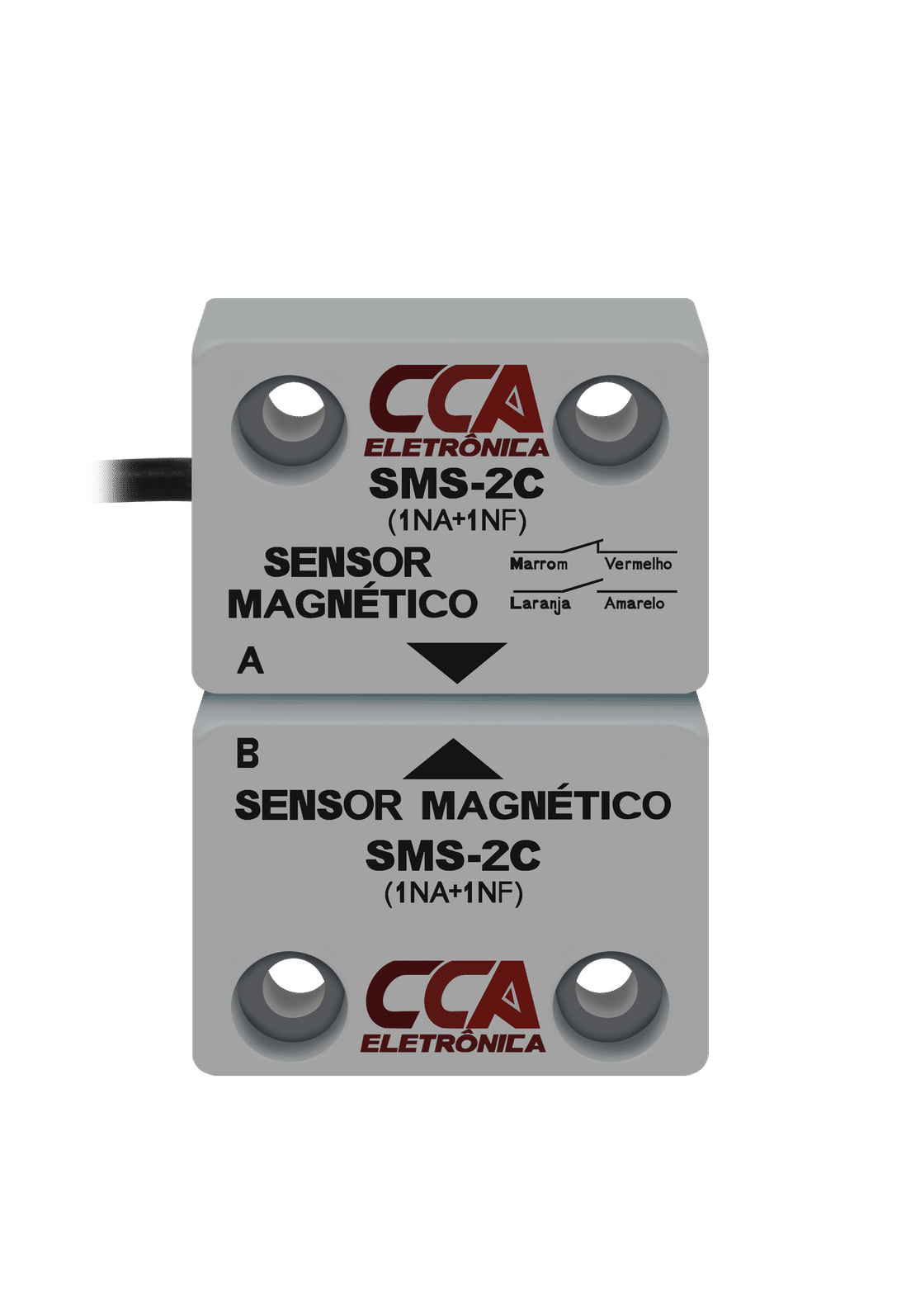 Sensor Magnético de Proximidade 1NA + 1NF - Emissor + Receptor - SMS-2C