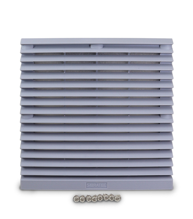 Veneziana com Filtro para Ventilador 150x150mm e 120x120mm cor Cinza