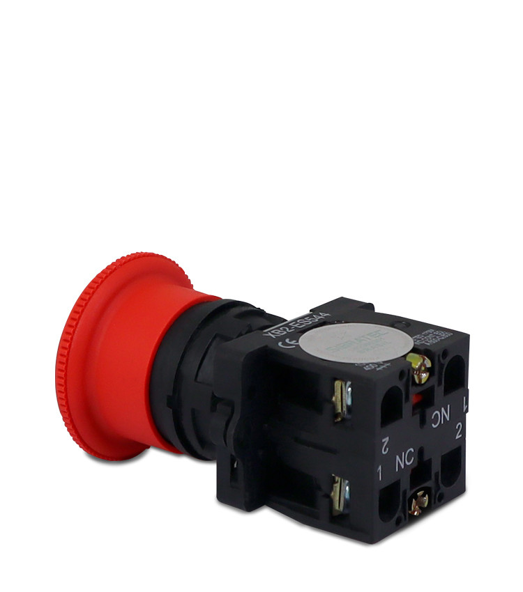 Botão de Emergência tipo Cogumelo 2NF (Destrava Girando) Plástico 22mm com Trava - XB2-ES544 Botão de Emergência tipo Cogumelo 2NF (Destrava Girando) Plástico 22mm com Trava - XB2-ES544