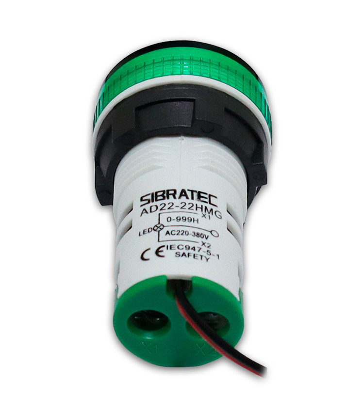 Horímetro Digital Medição 0-999 Horas 220V Verde Ø22mm - AD22-22HMG Horímetro Digital Medição 0-999 Horas 220V Verde Ø22mm - AD22-22HMG