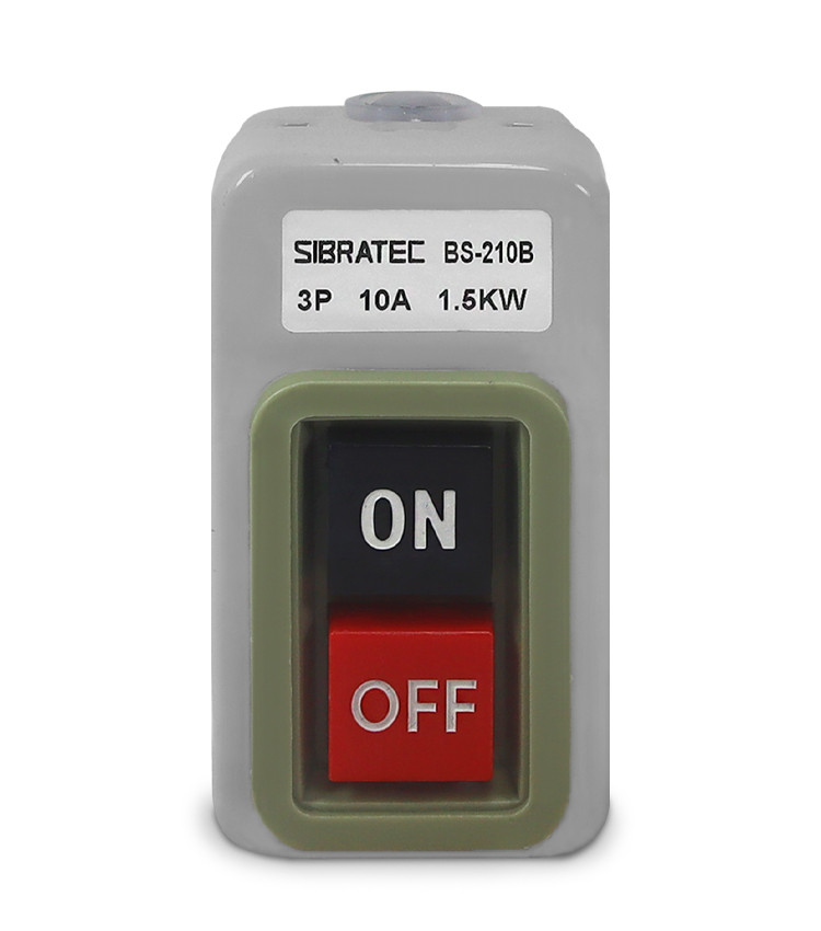 Botoeira Dupla Liga Desliga 10A Chave Trifásica para Motor Até 5cv - BS210B Botoeira Dupla Liga Desliga 10A Chave Trifásica para Motor Até 5cv - BS210B
