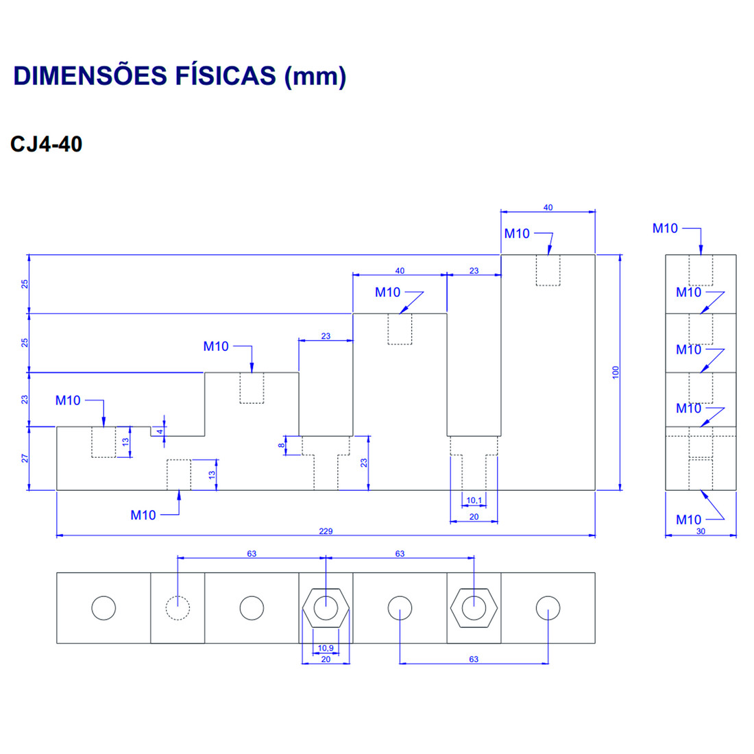 Par Isolador Epóxi Tipo Escada Suporte 40mm Barramento Espaçado - CJ4-40