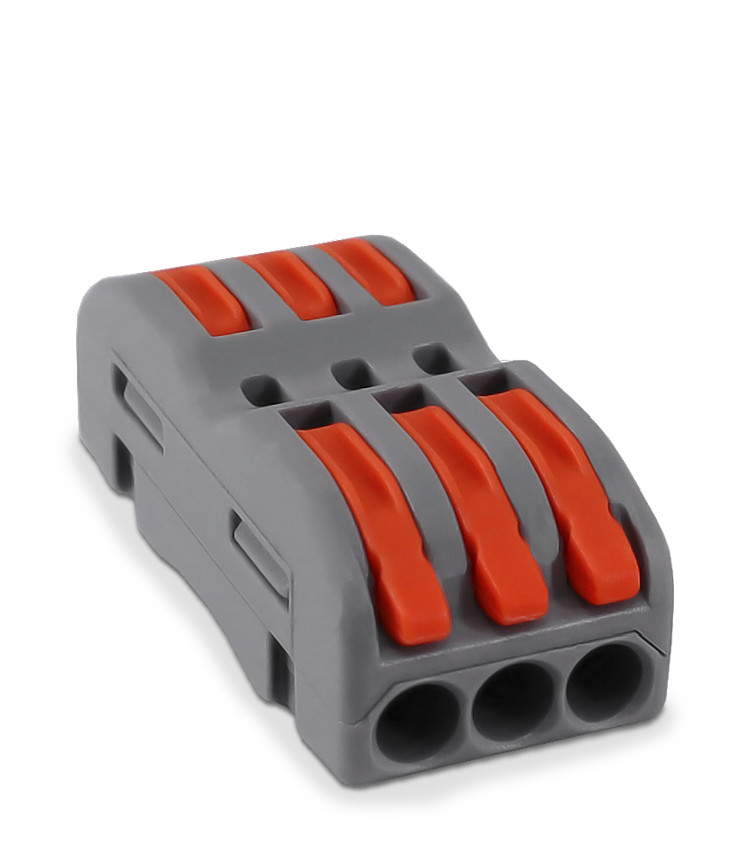 Conector de Emenda Rápida 3 Vias 3 Polos para Cabo até 4mm² Corrente máx. 32A - KV212