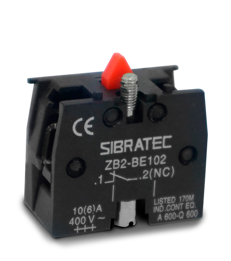 Bloco de Contato com 1NF Vermelho para Botões e Seletoras - ZB2-BE102 Bloco de Contato com 1NF Vermelho para Botões e Seletoras - ZB2-BE102