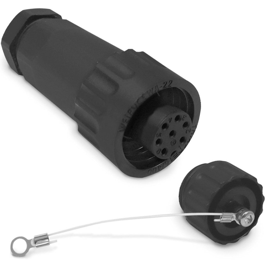 Kit Conector Blindado Fêmea 7 Vias com Tampa Pendente para Cabo WA22