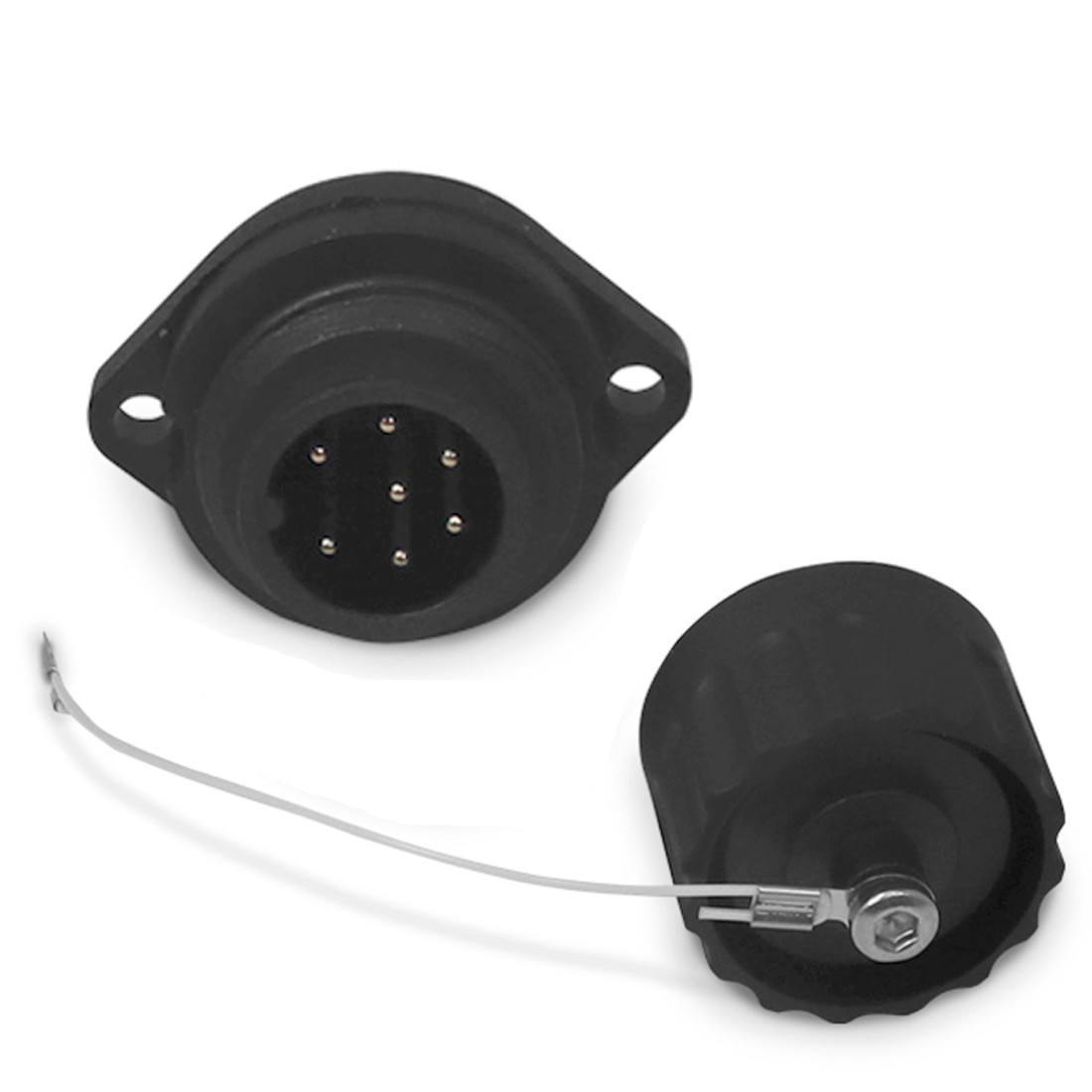 Conector Blindado Macho com 7 Vias para Embutir com Tampa WA22